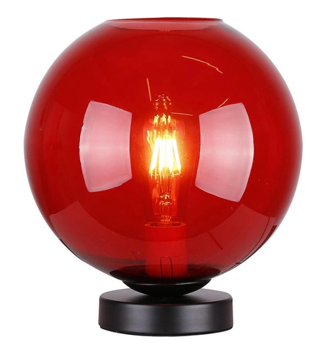GLOBE moderní červená skleněná stolní lampa do obýváku a ložnice CANDELLUX 28 cm