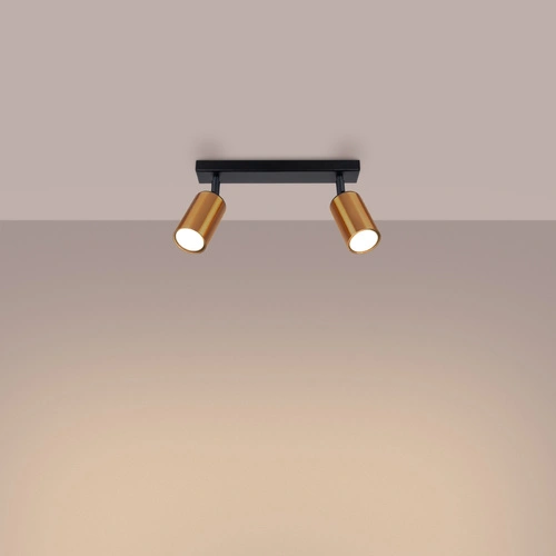 Stropní svítidlo WINX 2 černé měď moderní kovové do obýváku a ložnice SOLLUX