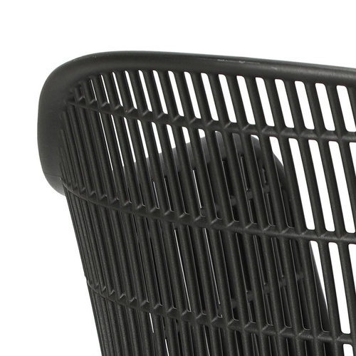 Jídelní židle Becker s područkami černá, vzdušná, snadno čistitelná, boho