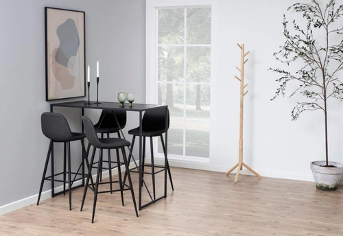 Čalouněný barový stoliček Wilma s opěrkou tmavě šedý moderní do kuchyně a k ostrůvku Actona