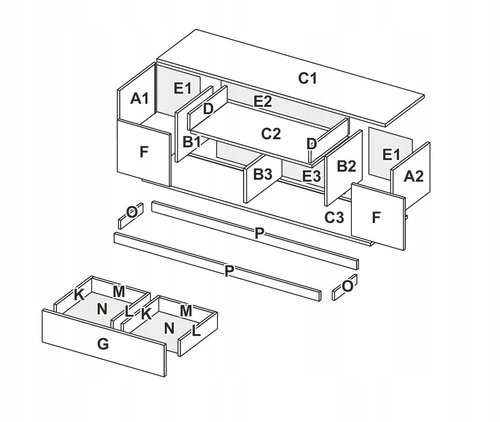 TV stolek 180 cm dub šedý moderní Lana se zásuvkou do obýváku Intesi