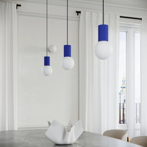 Závěsné světlo koule HALO 1 ultramarín moderní do obýváku a ložnice SOLLUX LIGHTING