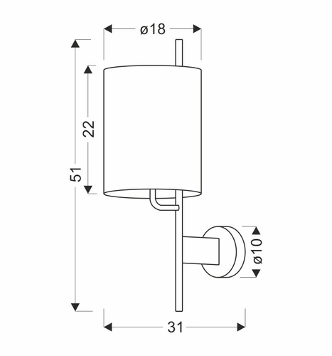 Nástěnná lampa Zeta černá 1x40W E27 stínidlo ořech