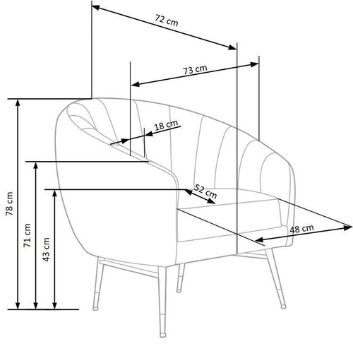 Relaxační křeslo Fluffy sametové šedé do obýváku moderní s područkami Intesi