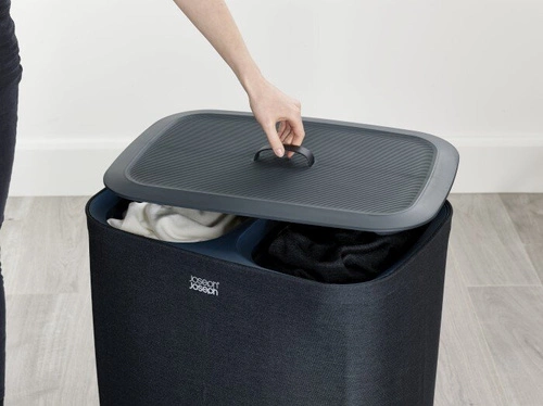 Joseph Joseph Tota moderní koš na prádlo 90 l se 2 přihrádkami do koupelny černý