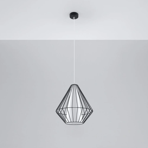 Závěsné svítidlo DEMI černé moderní nad stůl do obýváku a jídelny 28 cm Sollux