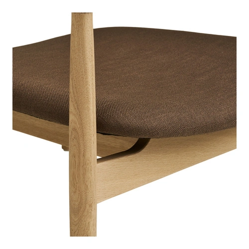 Křeslo kubečkové Olvera do obývacího pokoje skandinávské hnědý dub moderní