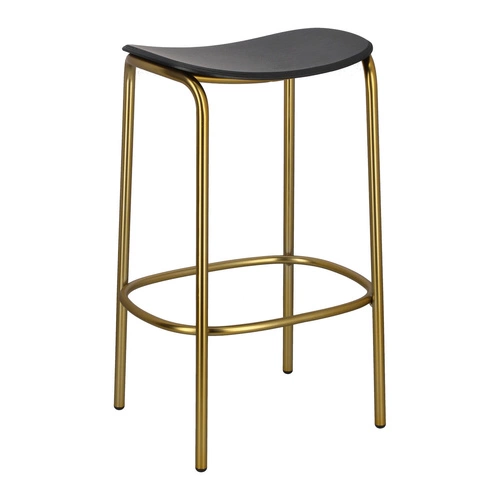 Barová stolička bez opěradla TRICK wood 65 cm černo-zlatá moderní do kuchyně a jídelny SCAB Design