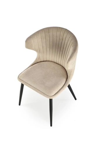 Čalouněná židle Odile béžová do jídelny a obýváku moderní na černých nohách Intesi
