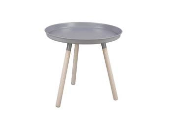 Kulatý konferenční stolek STICKS NORDIFRA šedý kovový skandinávský do obýváku 50,5 cm