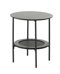 Příruční stolek Pensacola kulatý 50 cm černý dub do obývacího pokoje