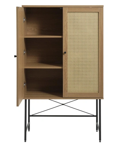 Vysoká komoda Pensacola ratan dub moderní do obýváku na nožičkách