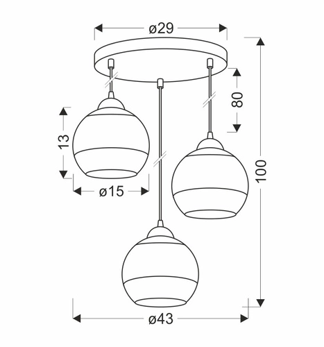 Contessa závěsná lampa deska černá 3x40 E27 zlaté stínítko