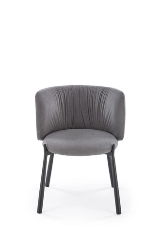 Čalouněná sametová židle Itzal šedá s područkami do jídelny a obývacího pokoje moderní