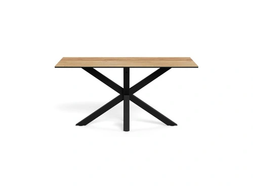 Stůl Heaven 160x90 moderní jídelní keramický dub na černých nohách