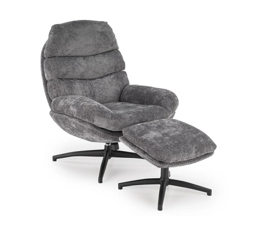 Relaxační křeslo Beltine Intesi s podnožkou šedé moderní do obýváku čalouněné