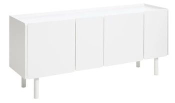 Komoda Bera bílá lesk 160 cm moderní na nožičkách do obýváku