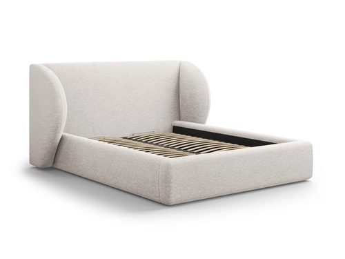 Čalouněná postel do ložnice Miley II šedá s úložným prostorem 160x200 moderní glamour