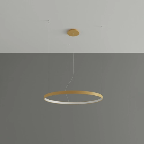 Moderní LED lustr RIO 55 zlatý do obýváku a jídelny, rozptýlené světlo, 55 cm