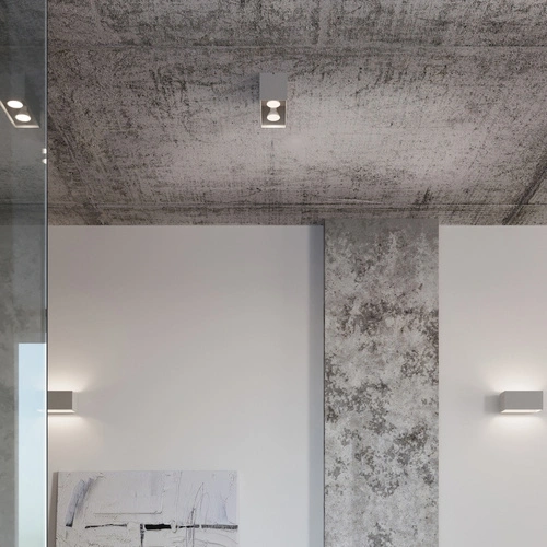 Šedý čtvercový stropní svítidlo QUAD MAXI Sollux moderní osvětlení do obýváku kuchyně ložnice