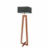 Stojací lampa do obýváku Jawa moderní dřevěná grafitové stínidlo Lysne 138 cm