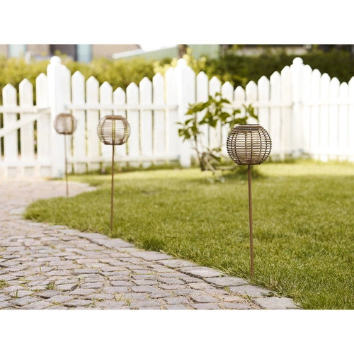 Solární zahradní LED lampion Carlisle House Nordic, hnědý 70 cm IP44