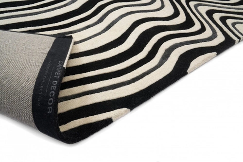 Moderní ručně tkaný koberec Draft Black 160x230 cm do obýváku a ložnice Carpet Decor