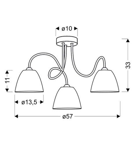 Stropní svítidlo Elf 3x40W E14 chrom
