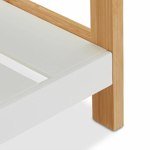 Bílá bambusová botní skříňka Giselda Intesi dvoupatrová skandinávský styl do předsíně