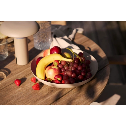 Kulatý béžový kovový podnos 30 cm House Nordic na servírování a dekorace