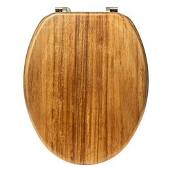 Akáciové WC sedátko Blackacia pomalu sklopné černé dřevěné