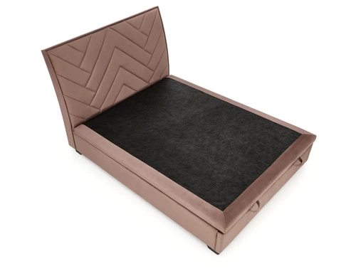 Čalouněná kontinentální postel 160x200 béžová s úložným prostorem do ložnice Intesi