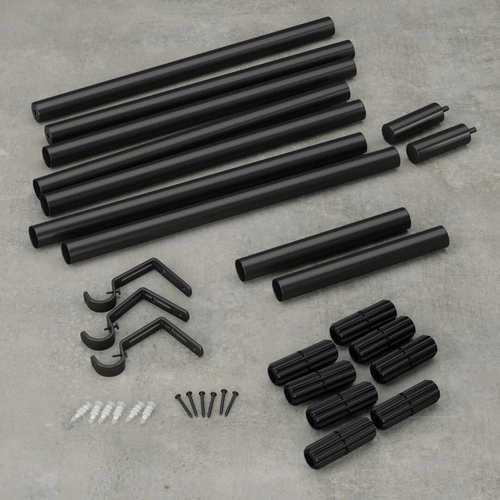 Jednoduchá garnýž Zen Umbra černá matná kovová nastavitelná 162–325 cm do obýváku nebo ložnice