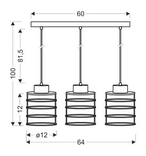 Moderní závěsné svítidlo Glob černé a zlaté 3 světla do obýváku a nad stůl