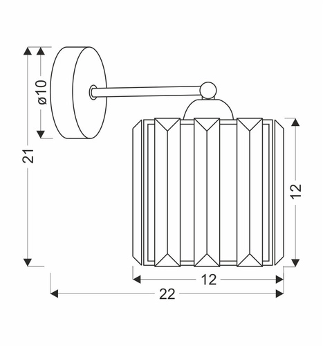 Nástěnné svítidlo Glassia lampa černá 1x40 E27 stínidlo černé+bezbarvé krystaly