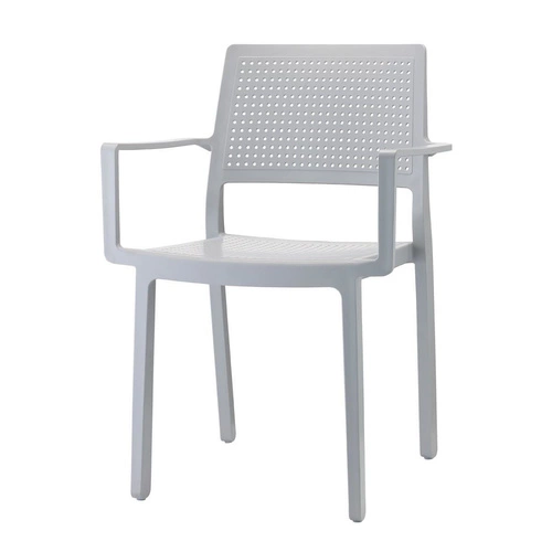 Zahradní židle Emi SCAB Design šedá z plastu stohovatelná s područkami snadné čištění