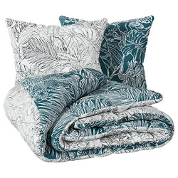 Ložní souprava s motivem džungle 260 x 240 cm černobílá