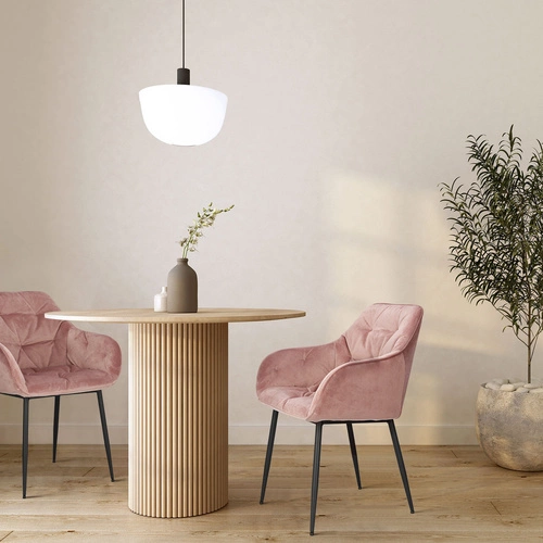 Jídelní čalouněná židle Brooke Actona růžový samet s područkami glamour