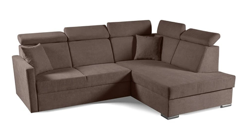 Rohová sedací souprava s rozkladem do obýváku Mils XL pravá moderní hnědá Intesi