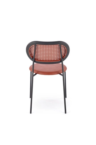 Jídelní židle Lander retro ratanová vínová z eko kůže Intesi do kuchyně a obýváku