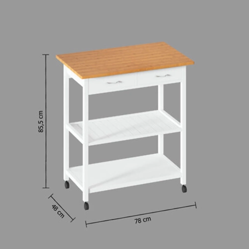 Velký kuchyňský vozík / kuchyňský ostrůvek bílý