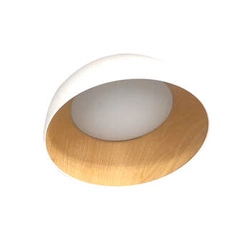 Stropní svítidlo Trento bílé dřevo 18W LED 35 cm stínidlo bílé