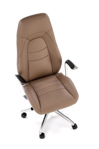 Ergonomická otočná kancelářská židle Nolvia cappuccino kožená s područkami