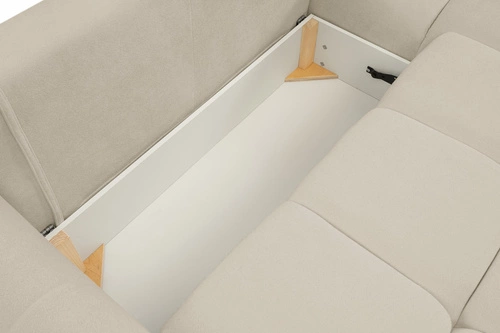 Rohová rozkládací pohovka do obýváku Bode pravá béžová moderní s úložným prostorem Intesi