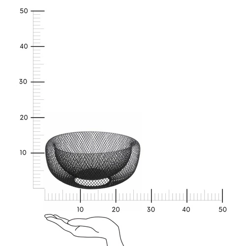Kovový černý kulatý dekorační koš na ovoce do kuchyně 5five simply smart