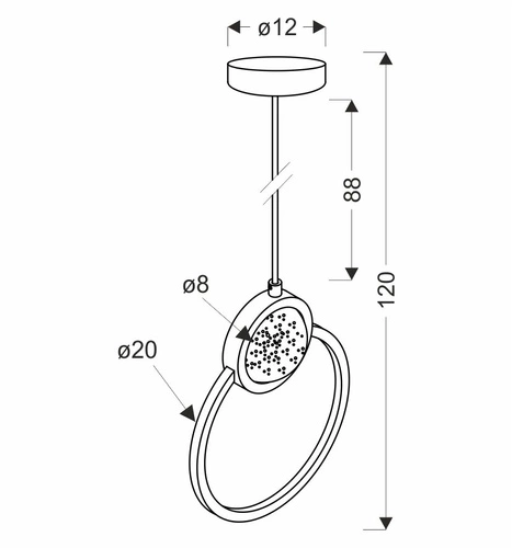 Závěsné LED svítidlo LACRIMA černé 20 cm moderní do obýváku, kuchyně, nad stůl