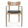 Čalouněná židle s područkami Fameg Nopp do jídelny, kuchyně nebo obýváku, prémiové dřevo