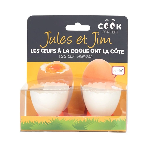 Intesi sada 2 dekorativních bílých stojánků na vajíčka na měkko