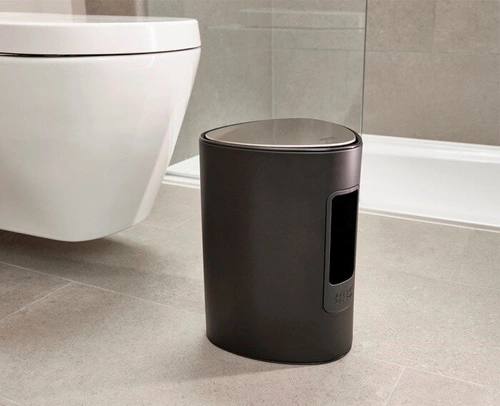 Joseph Joseph EasyStore odpadkový koš do koupelny 5l černý matný s pedálem oválný