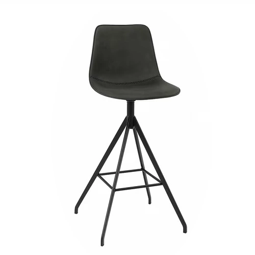 Šedá otočná barová židle s opěrkou Monaco loftová do kuchyně a k ostrůvku 65 cm Intesi